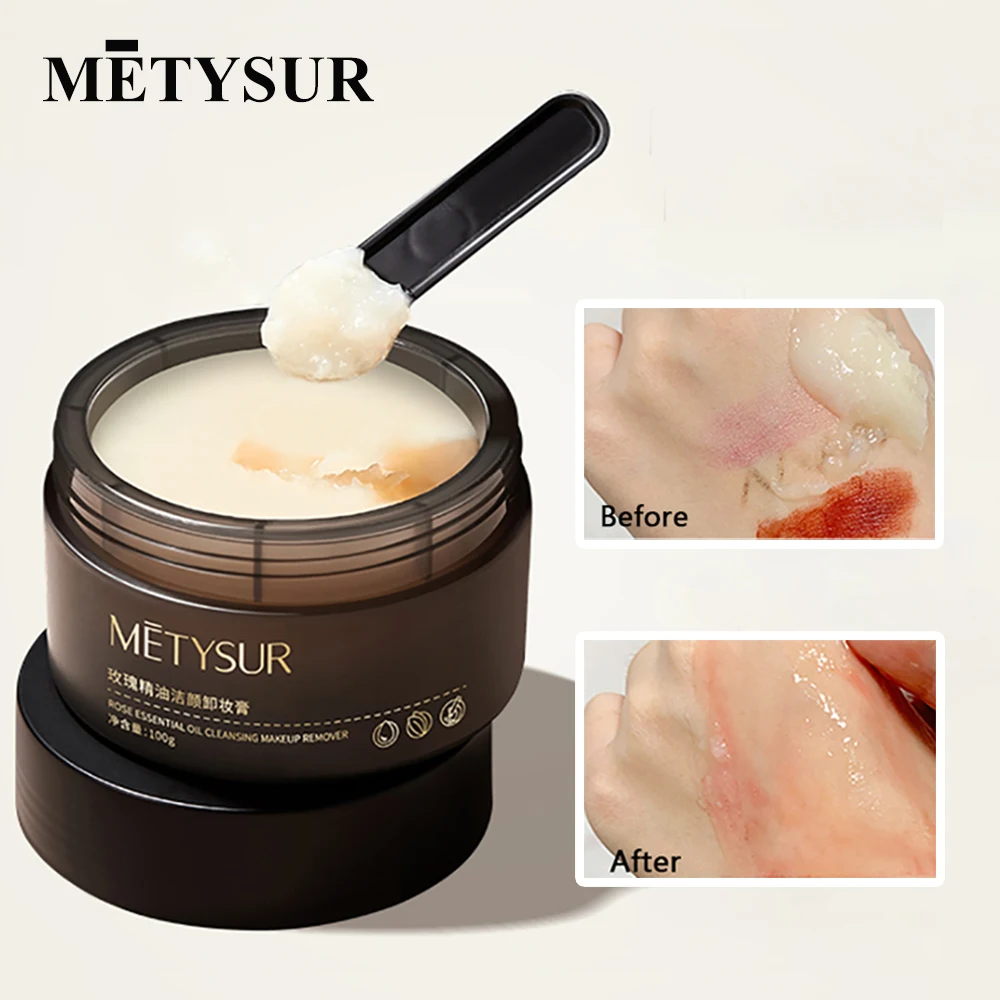 METYSUR Makeup Remover Balm, Cleansing for Eyes, Lips, and Face, Hydrating No Drying, Includes Scooper, Sensitive Skin Friendly