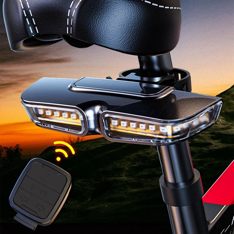 6A-Intelligent Remote Control Bicycle Light Bicycle Warning Tail Light Mountain Bike Intelligent Remote Control Turn Signal