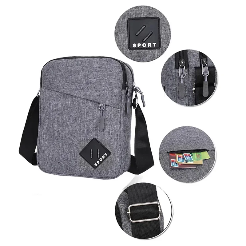 Bolsa de Ombro Oxford Impermeável, Mochila Pequena Masculina, Bolsa Crossbody, Leve, Viagem de Lazer, Trabalho, 1Pc