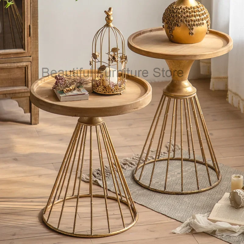 Sedentary Books Writing Table Vintage Round Minimalist Gold Table Laptop Entrance Recibidor De Entrada Mueble Balcony Furnlture