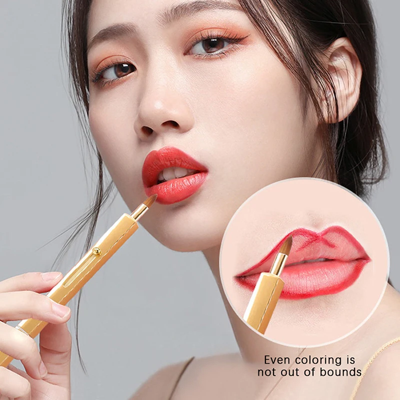 Brosse à lèvres rétractable douce Portable, brosse de maquillage à Double tête avec couvercle, brosse à rouge à lèvres, pinceaux anti-cernes, outil de beauté