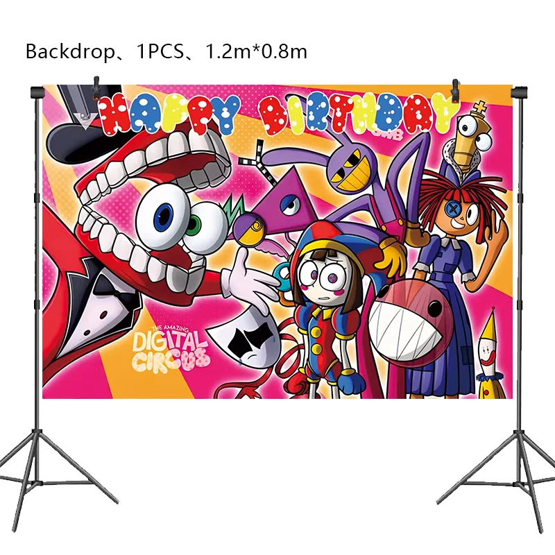 The Amazing Digital Circus Birthday Party Decoration Balloon forniture per eventi per bambini stoviglie usa e getta sfondo Banner Plate Cup