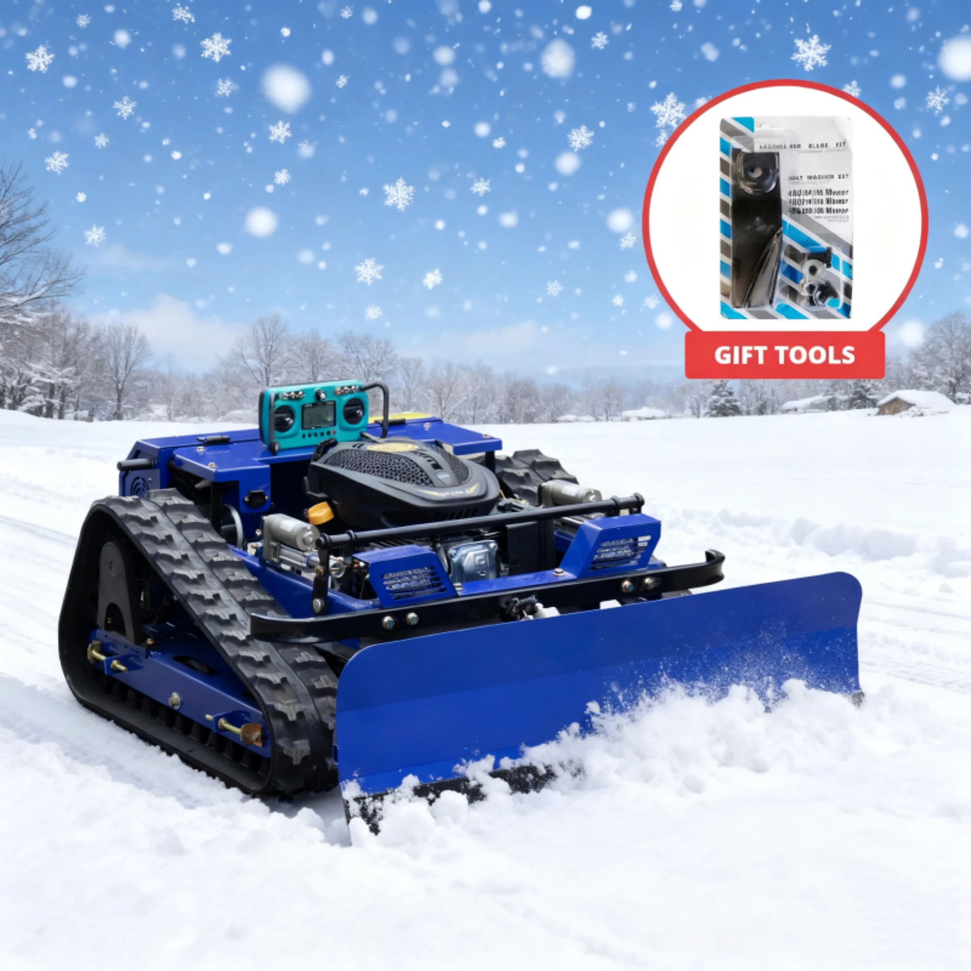 جزازة العشب RC، قاطعة عشب ذكية قابلة لإعادة الشحن مع مجرفة ثلج، آمنة ومتينة، مثالية لحديقة المنزل #1