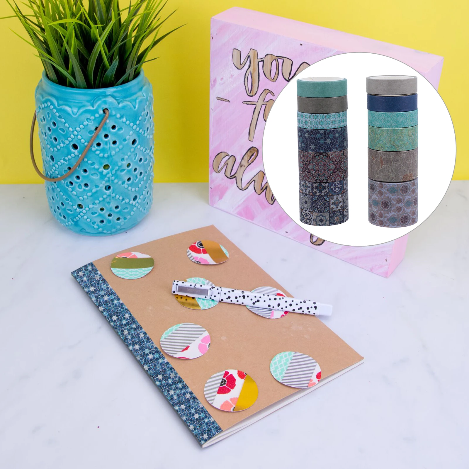 

12pcs Retro Vintage Washi Tape Set Decorative Adhesive Strips For Kids Diy Scrapbook Stickers Notebooks Crafts Residue-Free