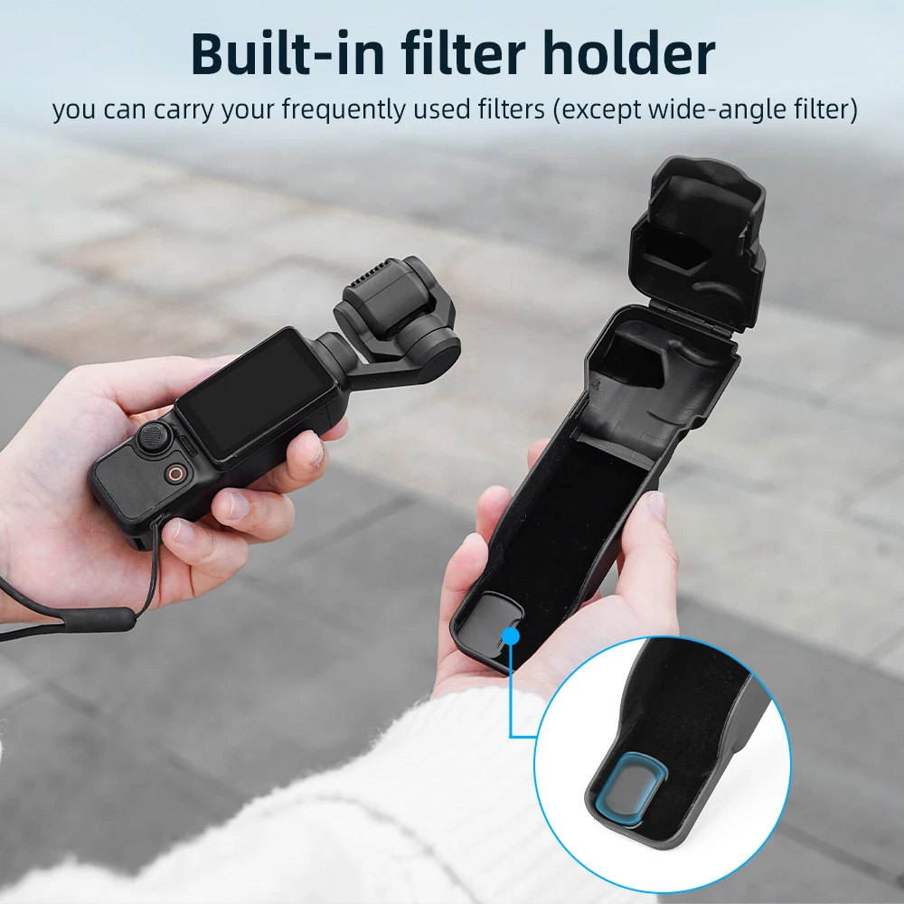 BRDRC Pocket 3 Funda protectora de pantalla DJI Osmo Pocket 3 Accesorios Tapa de lente de cámara portátil Estuche rígido con forro suave