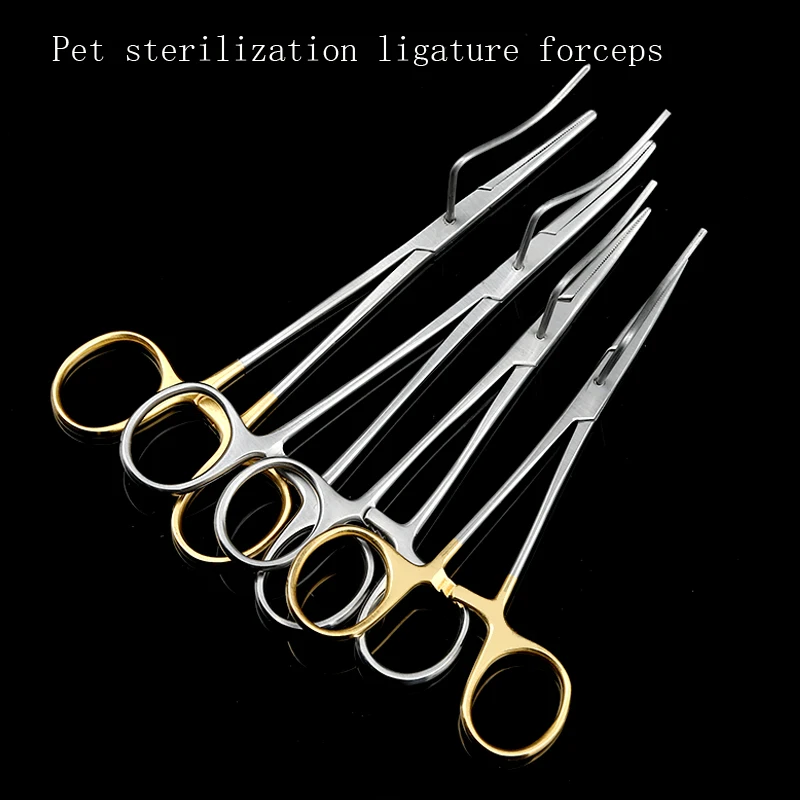 Animal and pet sterilization tools Ball head hook ligation and fixation Cross tooth forceps Uterine and ovarian instruments