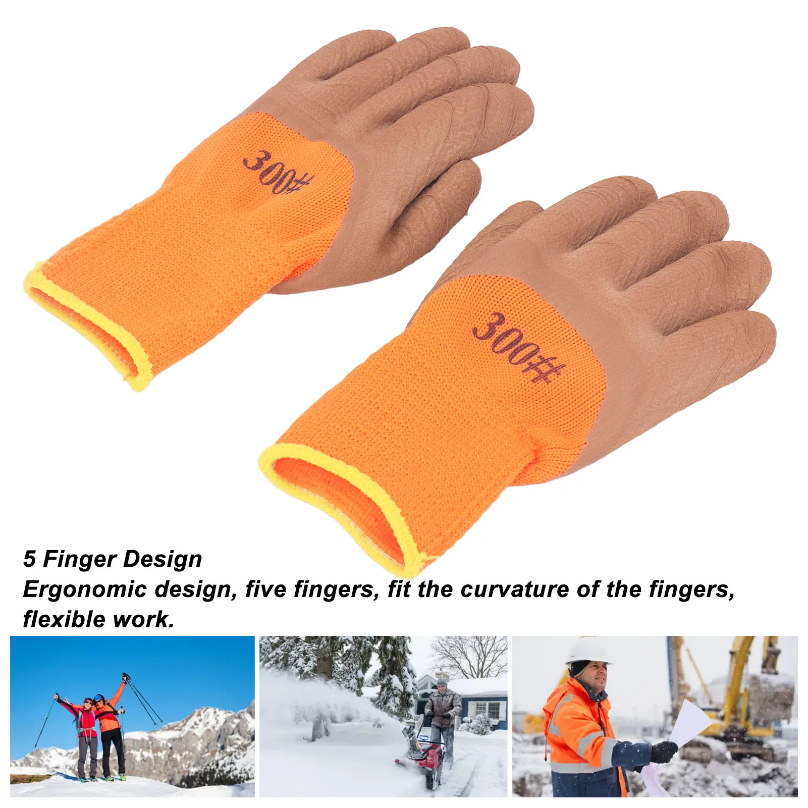 

ZK30 5 Pairs Work Gloves Waterproof Thermal Insulated Working Safety Gloves for Winter Operation Work Gloves Protecive piel