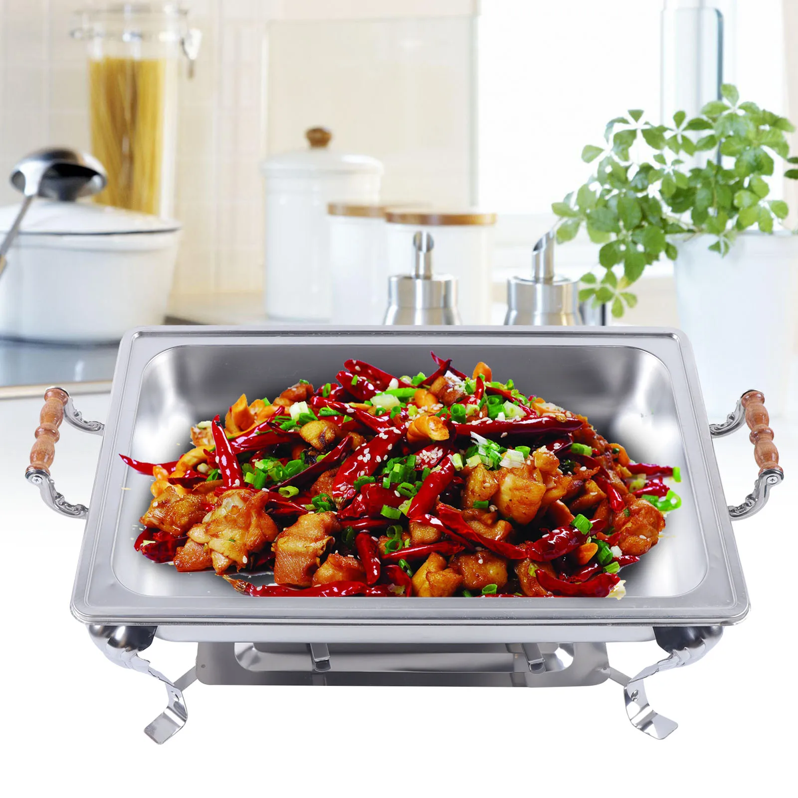 

Catering Chafer Chafing Dish Buffet Party Food Warmer Rectangle Stainless