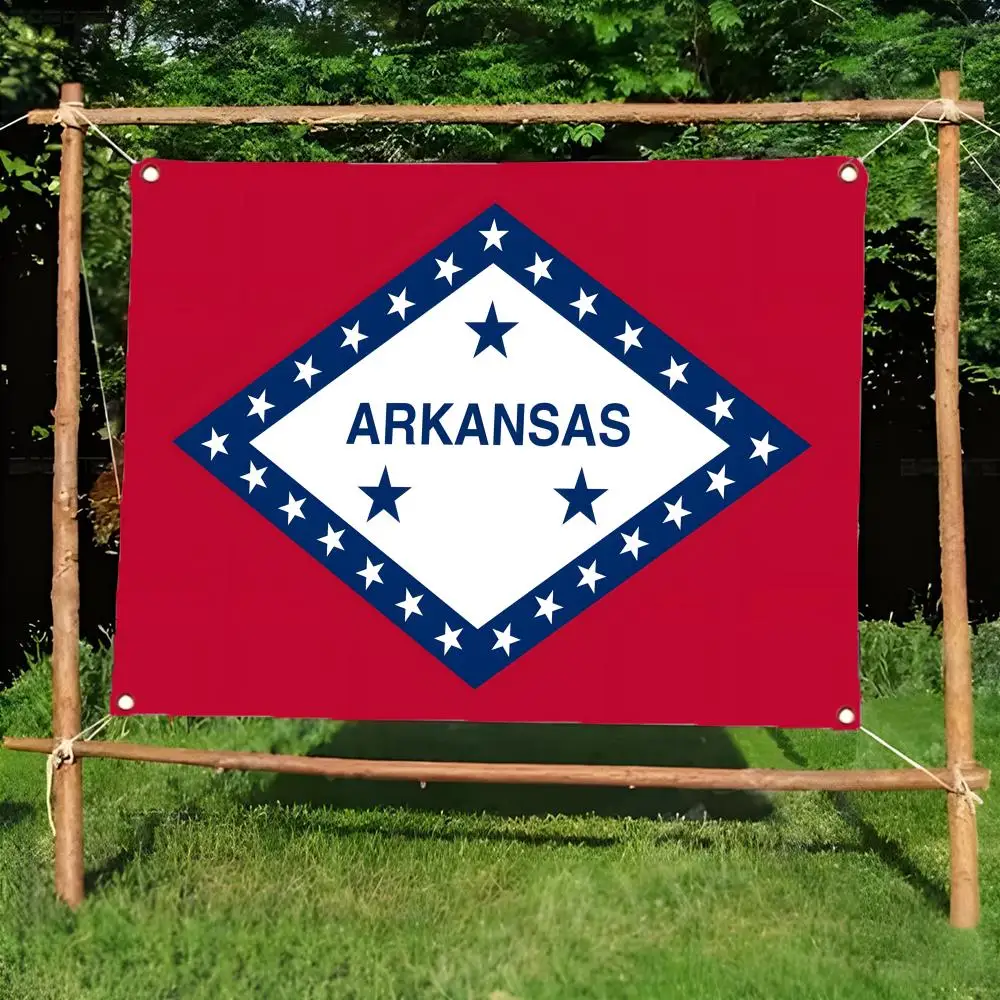 state emblem token A-Arkansas Flags Borderless four-ring ornament indoor outdoor decoration effortless to hang
