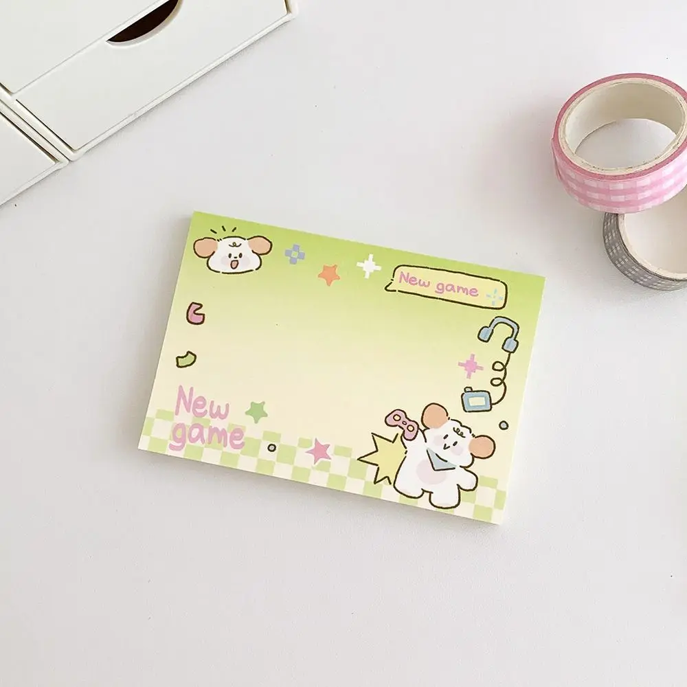 

50 Sheets Memo Pad Cute Non-sticky Convenience Stickers Cartoon Self-adhesive Message Paper For Office School