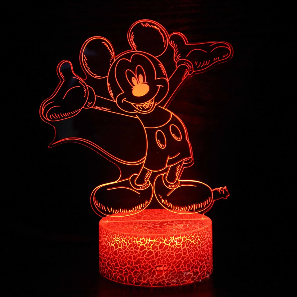 3D Night Light Mickey Mouse Clubhouse 7/16 Color Changing USB charging  Light Bedroom Decorative Light Children\'s Birthday Gift