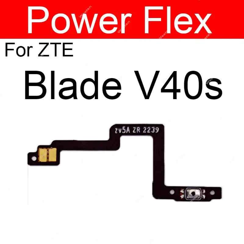 For ZTE Blade V30 Vita V40 Vita V40S On OFF Power Volume Button Flex Cable Side Power Volume Keys Flex Cable with Sticker Parts