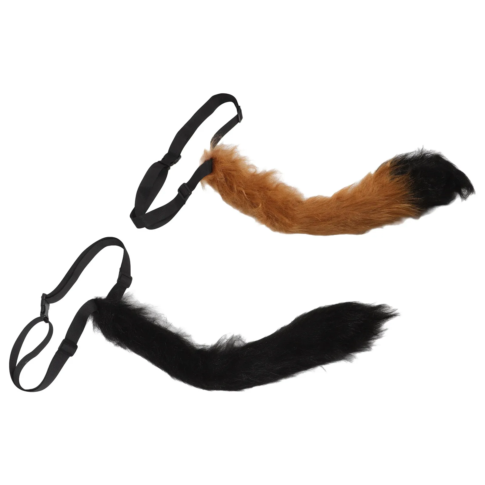 2Pcs Animal Tail Cosplay Supply Fox Cat Wolf Costume Accessory for Party Performance Halloween Dress Up Photo Prop