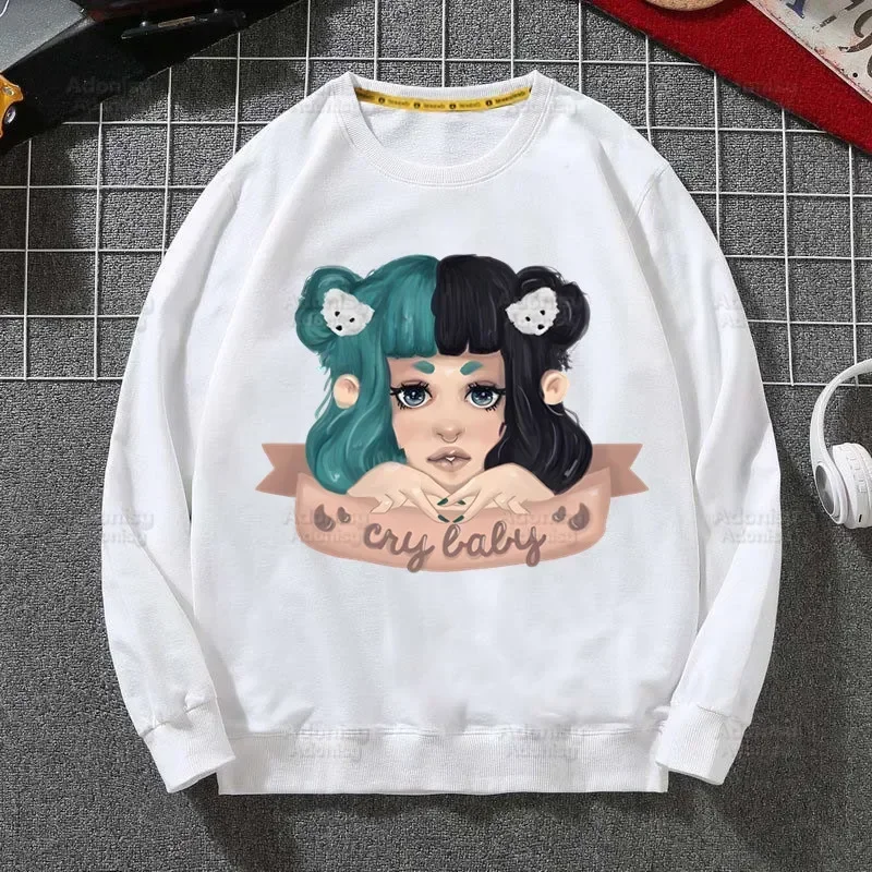 Melanie martinez portals cantor música hoodie outono hip hop masculino pulôver moletom com capuz masculino cor branca moletom com capuz masculino