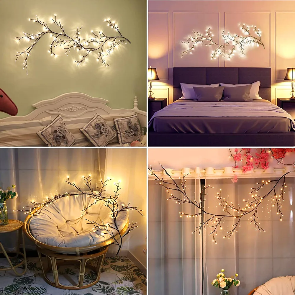Led Vine Rattan Branch Lights USB Input 8 Lighting Modes for Wall Home Decorations