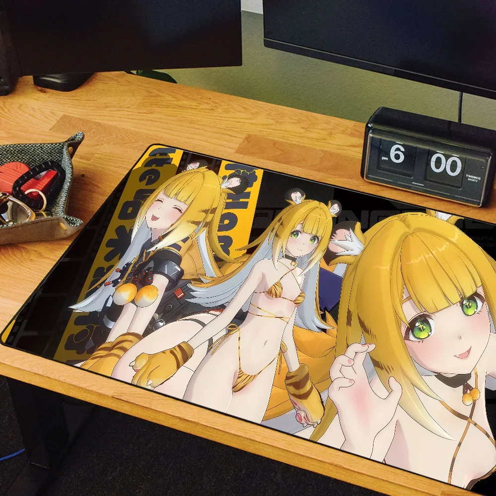 لوحة ماوس Ju Fufu Zenless Zone Zero Game q حصيرة مكتبية كبيرة لوحة مفاتيح مريحة للمكتب المطاط PC غير قابلة للانزلاق ومضادة للفرش مخصصة للمنزل