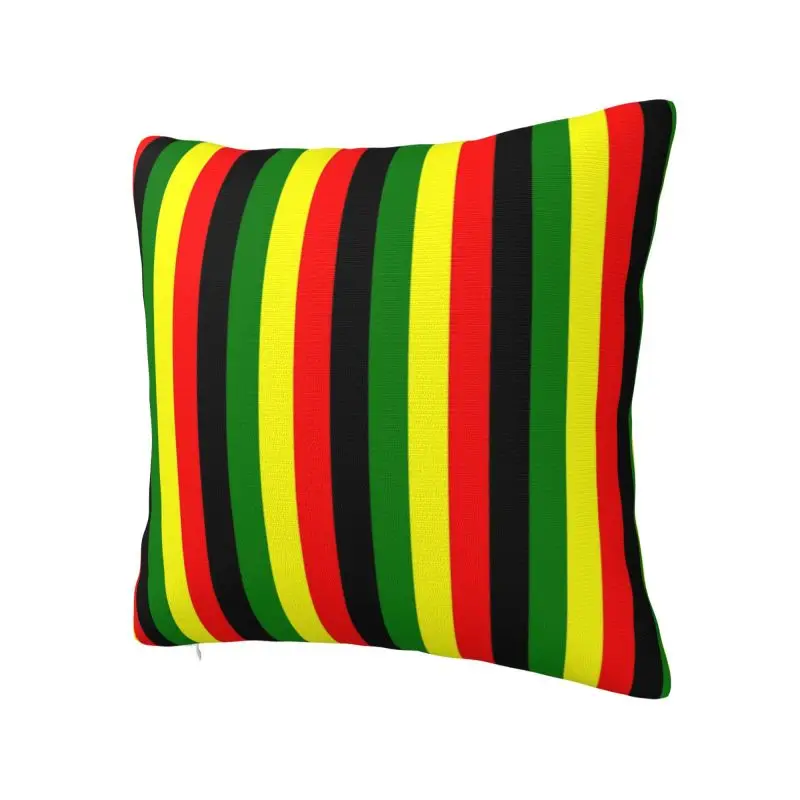 Rasta Colors Red Green Gold Bright Colored Striped Luxury Throw Pillow Covers Bedroom Decoration Jamaican Cushions for Sofa