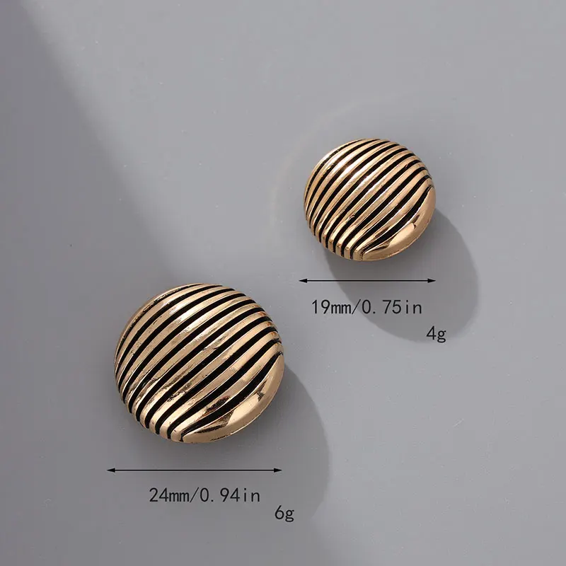 10pcs Vintage Stripe Metal Shank Buttons For Shirt Coat Sweater Decor Suit Buttons Needlework Sewing Buttons Round