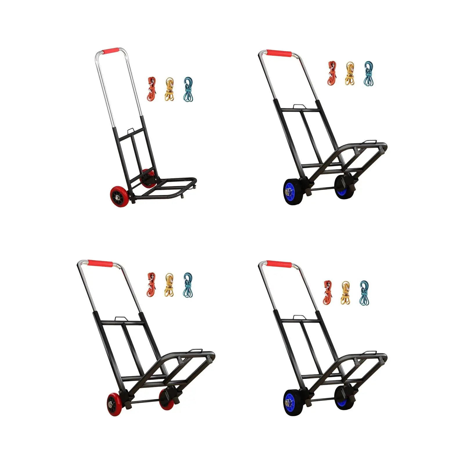 Folding Hand Truck Telescoping Handle Trolley Cart for Outdoor, Personal, Travel Durable with Wheels Collapsible Dolly Portable