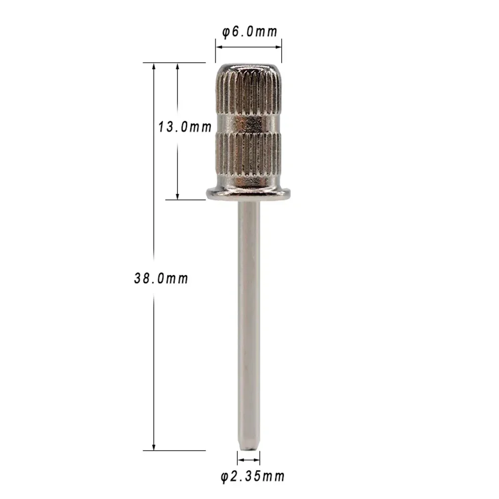 5pcs Manicure Nail Drill Accessories Mandrel Grip Bit Nail Sanding Drum Sanding Bands Cutters Tools For Pedicure Machine