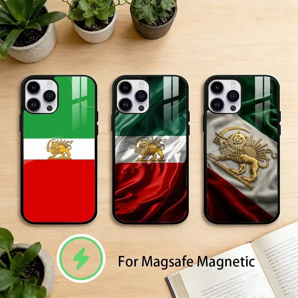 

Lion F-Flag of Iran Phone Case For iPhone 17,16,15,14,13,12,Plus,Pro,Max For Magnetic Wireless Charge