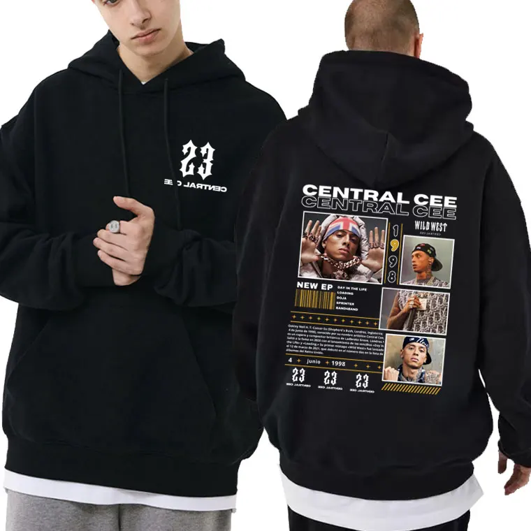 

Rapper CENTRAL CEE Wild West Tour Hoodie Men Women Fashion Hip Hop Oversized Sweatshirt Casual Cotton Vintage Pullovers Hoodies