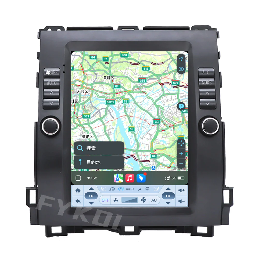 10.4 بوصة أندرويد 15 لبرادو 120 لكزس GX470، لتويوتا لاند كروزر VXL 2002-2009 أنظمة السيارة الذكية 2din Carplay GPS BT 4G