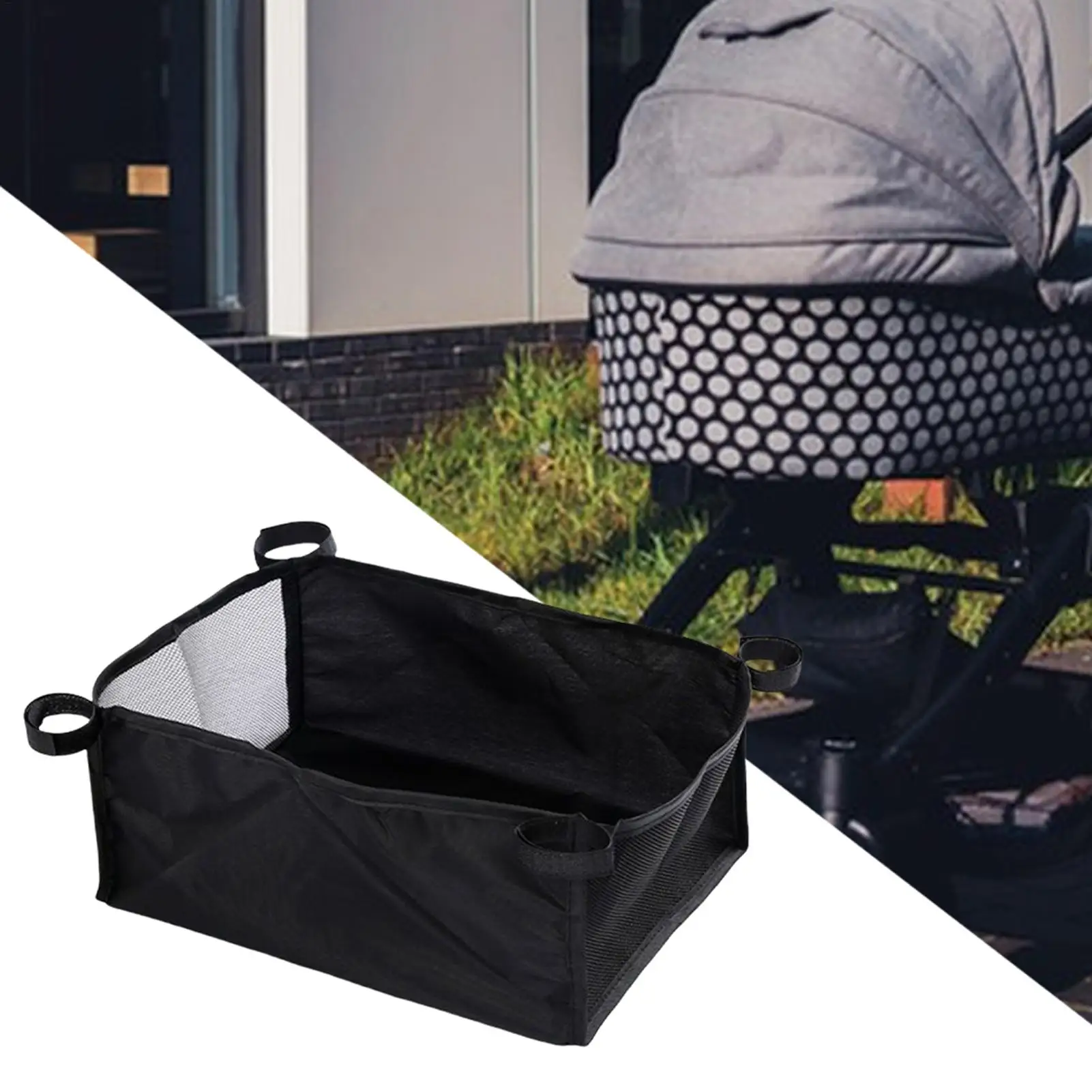 Under Stroller Organizer Pushchair Bottom Diaper Holder Large Capacity Under Stroller Organizer for Shopping Outdoors Baby