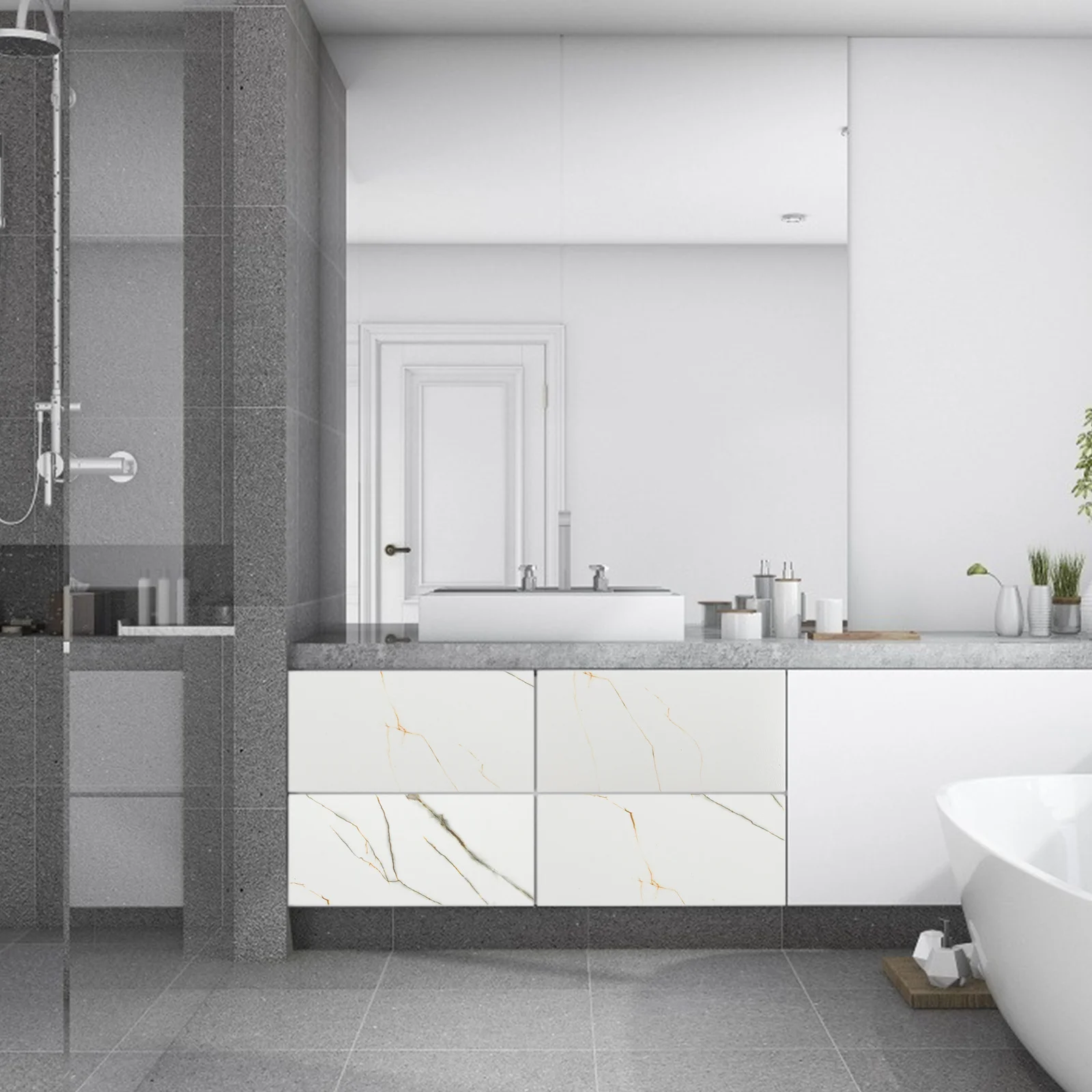 

Stone Plastic Floor Tile Sticker Flooring Decals Home Decor Adhesive Marble Ground