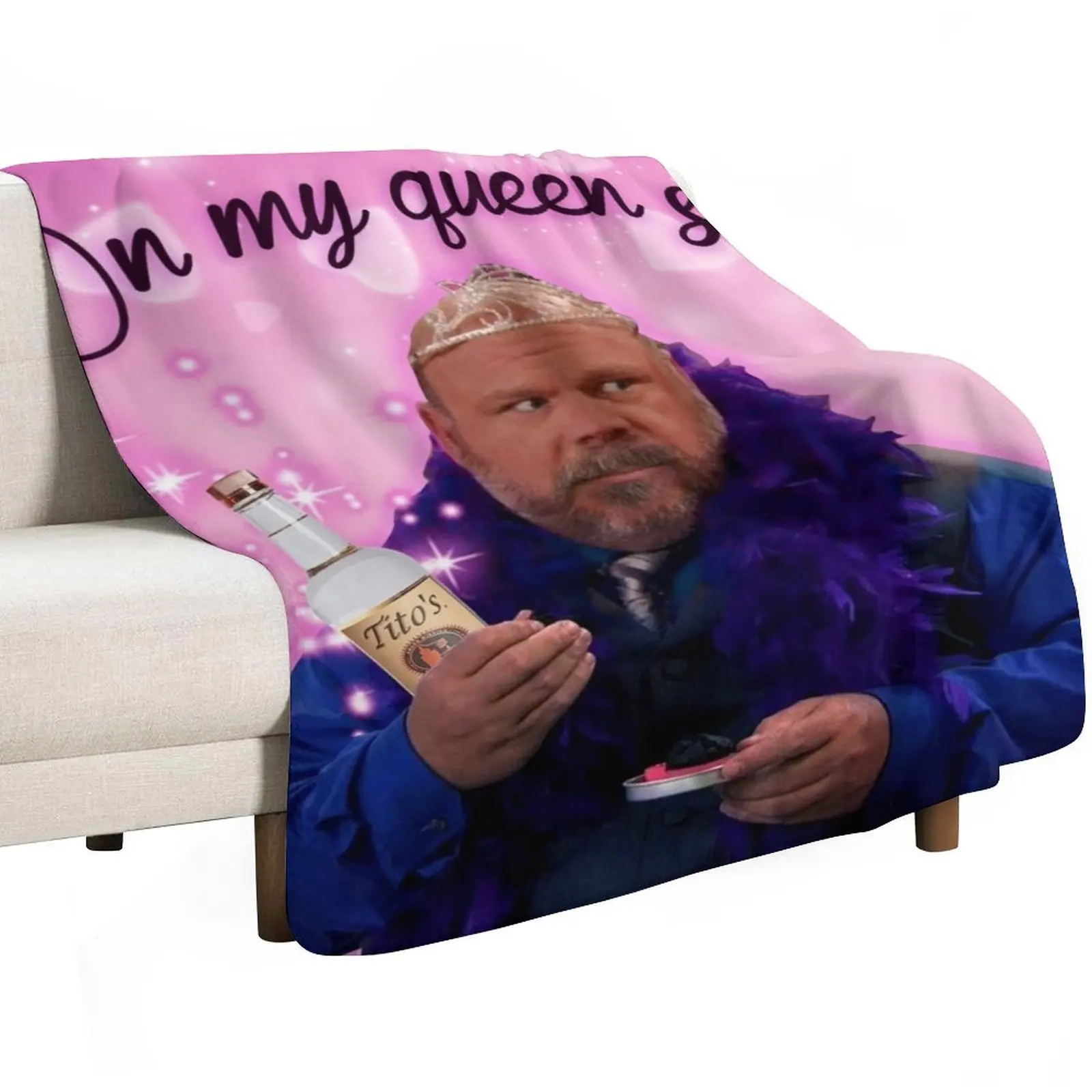 Bertram On my Queen Pink YRS22 Throw Blanket Fade Resistant Durable Throw Blanket
