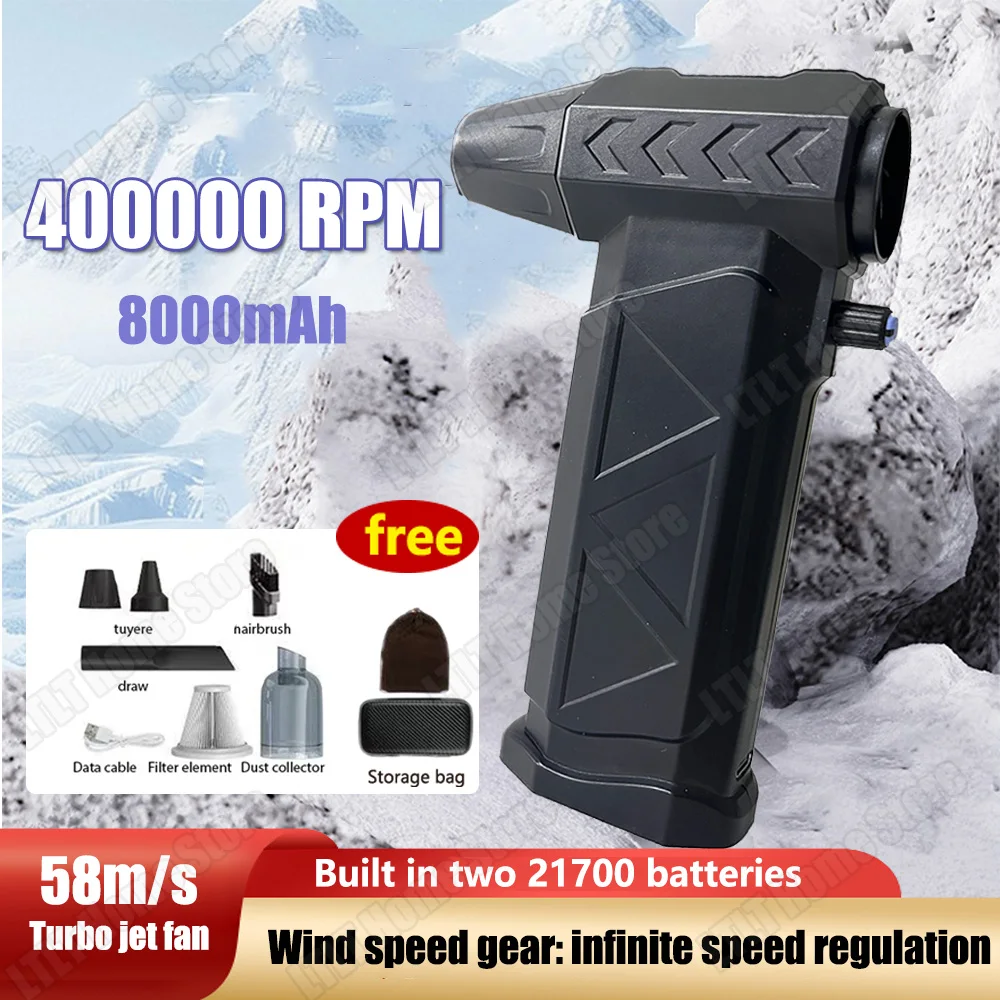 

8000mAh Electric Air Duster Air Blower 400000RPM Super Power, Rechargeable Brushless Motor for Car/PC/Home/Outdoor