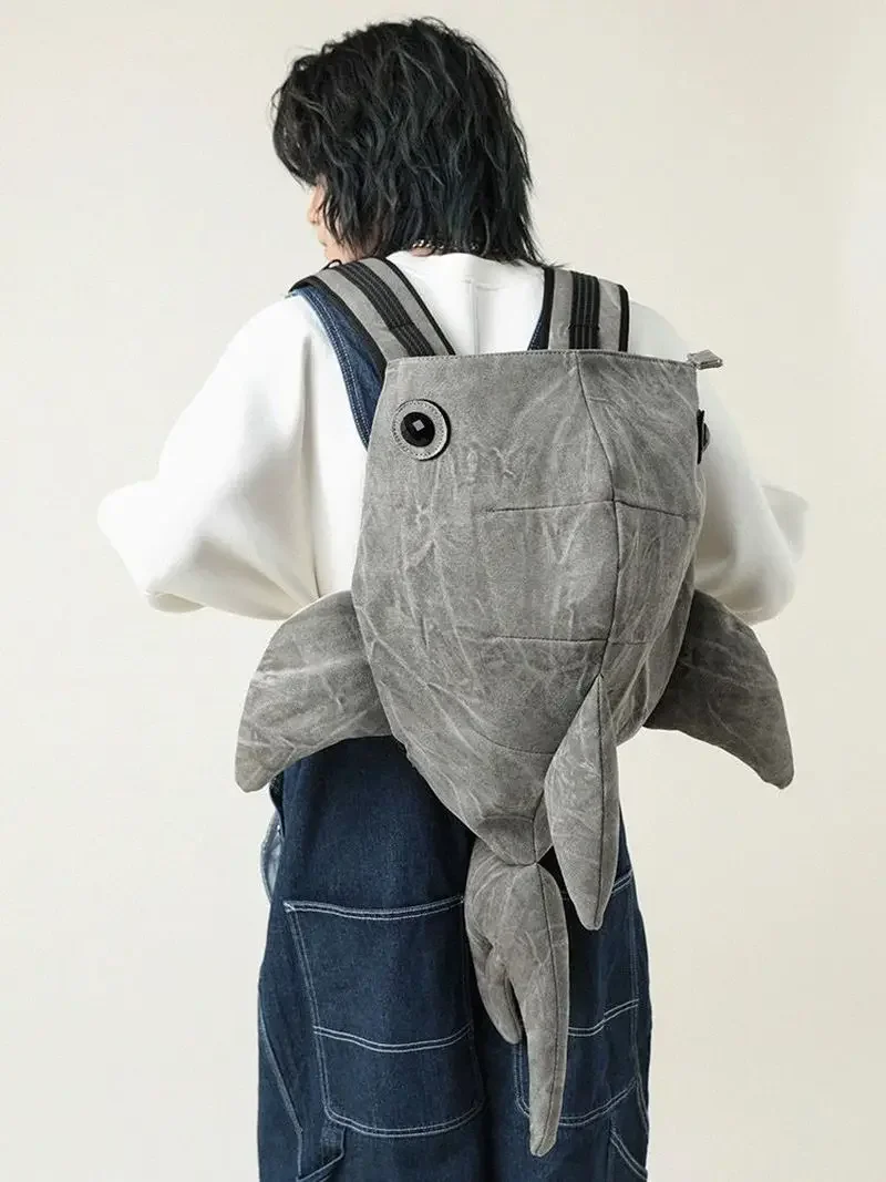 

Whale Shark Shape Backpack Durable Large Capacity Travel Bag Women Men Cute Outdoor Street Cartoon Knapsack Student Schoolbag