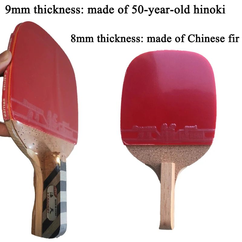 

Haitan Table Tennis Blade Racket Japanese Penhold Chinese Fir/hinoki Wood Plywood Structure Ping Pong Bat Paddle with One Rubber
