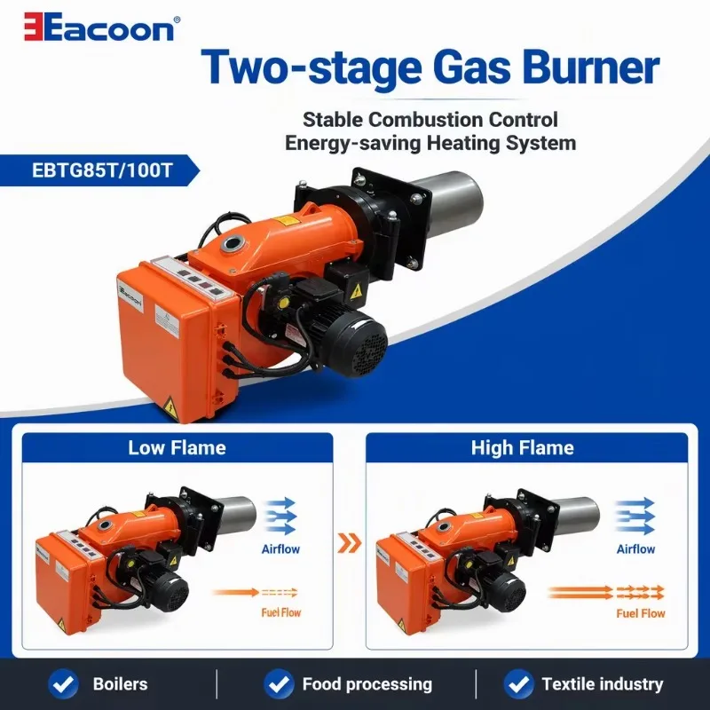 Industrial Natural Gas Two Stage Burner For Ceramic Kiln High Temperature Combustion Machine 200-805KW OEM Support