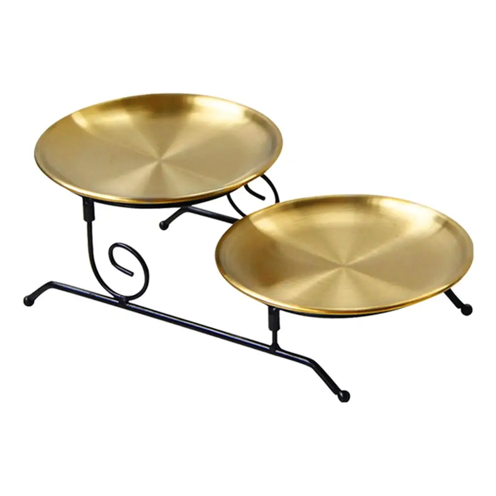 

Serving Tray Round Home Decor Coffee Table for Cake Cupcake Snacks Desserts
