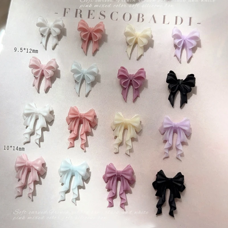 Gemischte Schleife 3D Harz Nagel Charms Mini Bunte Schleife Kawaii Strass Maniküre Zubehör DIY Salon Nail Art Dekorationen