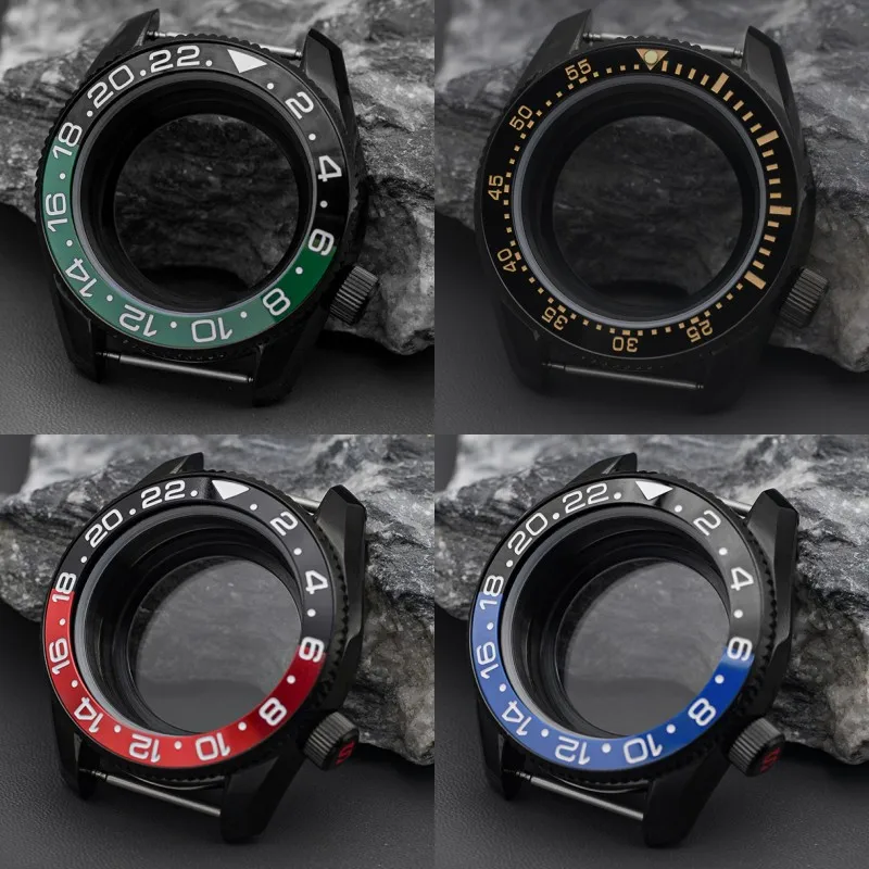 

42mm SPB185 SPB187 Black Watch Case Fit NH34 NH35 NH36 7S26 4R Movement Steel Bezel Insert Sapphire Glass 28.5mm Dial