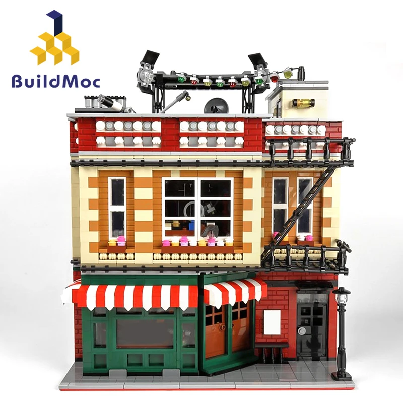 BuildMOC Big Bang Theory and Central Perk Building Block Set Ideas Streetscape Architecture Model Toys Movie Fans Gifts 4235 PCS