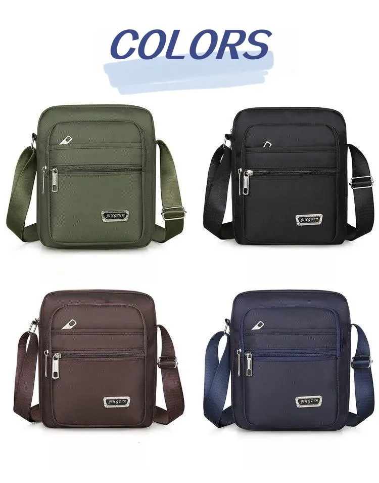 Sacos crossbody impermeáveis para homens, sacos de ombro masculinos de nylon, boy messenger bag, bolsas masculinas para viagem, mochila grande casual, cinza