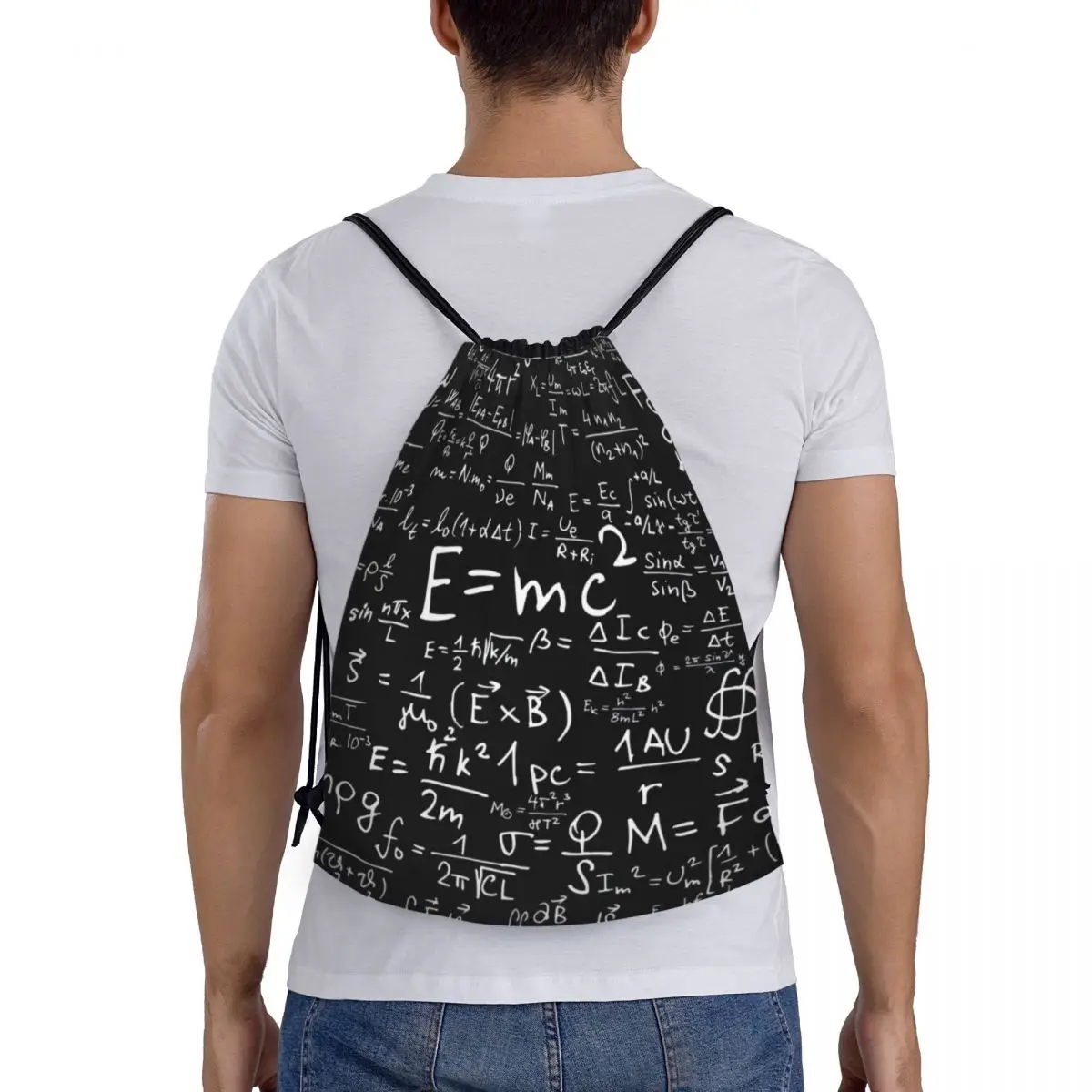 Formule di fisica personalizzate zaino con coulisse borse uomo donna leggero Geek Science Math Gym sport Sacks Sacks per lo Shopping