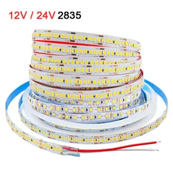 12V 24V 2835 Taśma Led 5m 10m 15m 20m Wodoodporna IP65 IP68 IP67 120 240 LED Jasna elastyczna taśma do dekoracji wnętrz