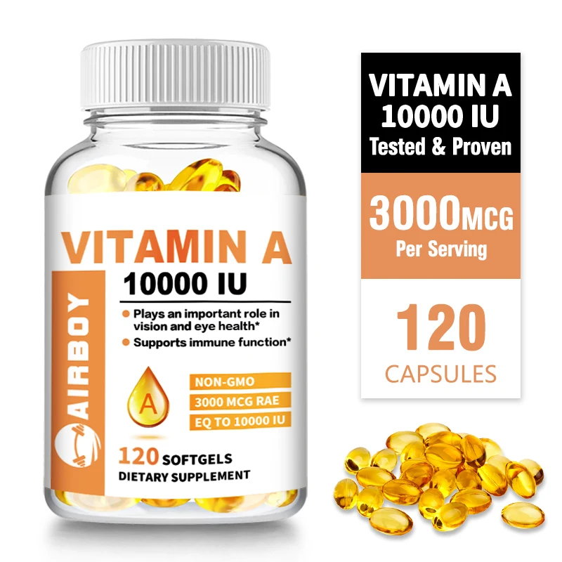 

Vitamin A Capsules 3000mcg - Supports Healthy Vision & Immune System - Non GMO
