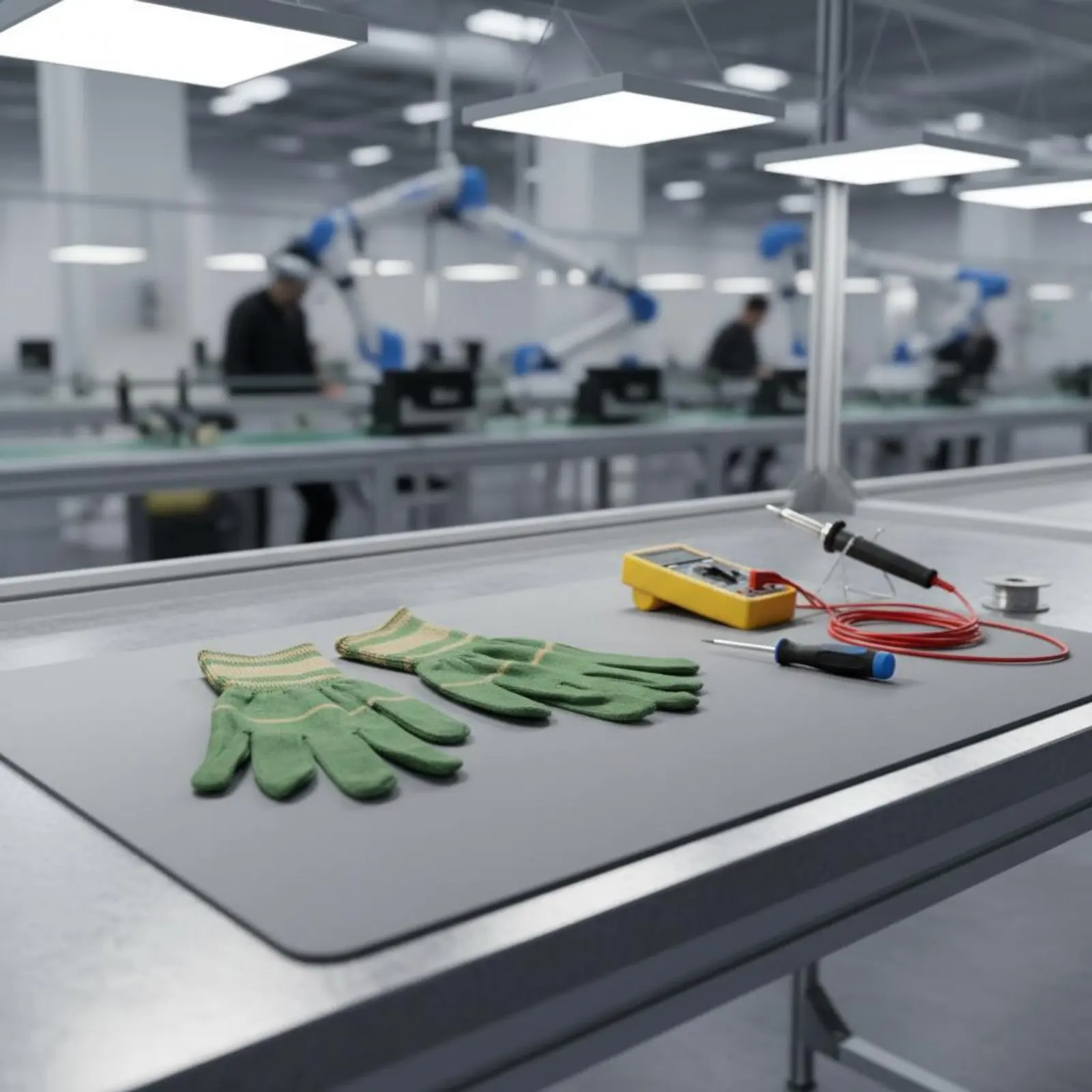 Guantes de Trabajo Tejidos Ligeros de Doble Color, Equipo de Seguridad, Resistentes a la Abrasión y Duraderos para Trabajadores de Fábrica y Ensamblaje