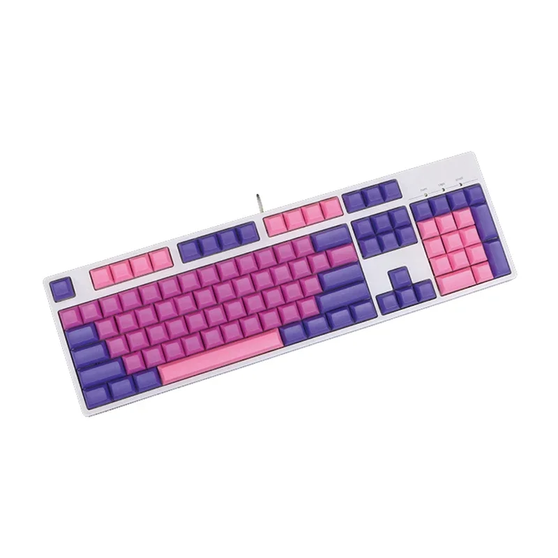 PBT purple pink color scheme DSA dwarf cap filco 87 104 no engraved keycap mechanical keyboard
