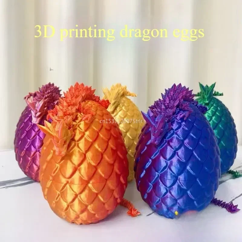 30cm 3D Printed Gem Dragon Crystal Fidget Toy Rotatable Articulated Dragon Egg Ideal Gift for Kids with  Perfect for Birthdays