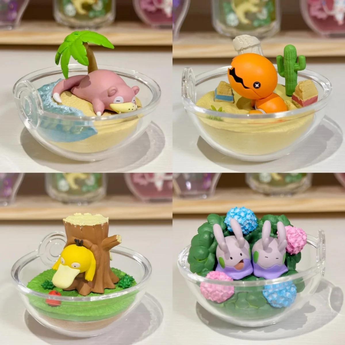 Genuine Re-Ment Pokemon Leisure Time Poke Ball Trapinch Gonbe Slowpoke Goomy Action Figure Model Toy Birthday Gift