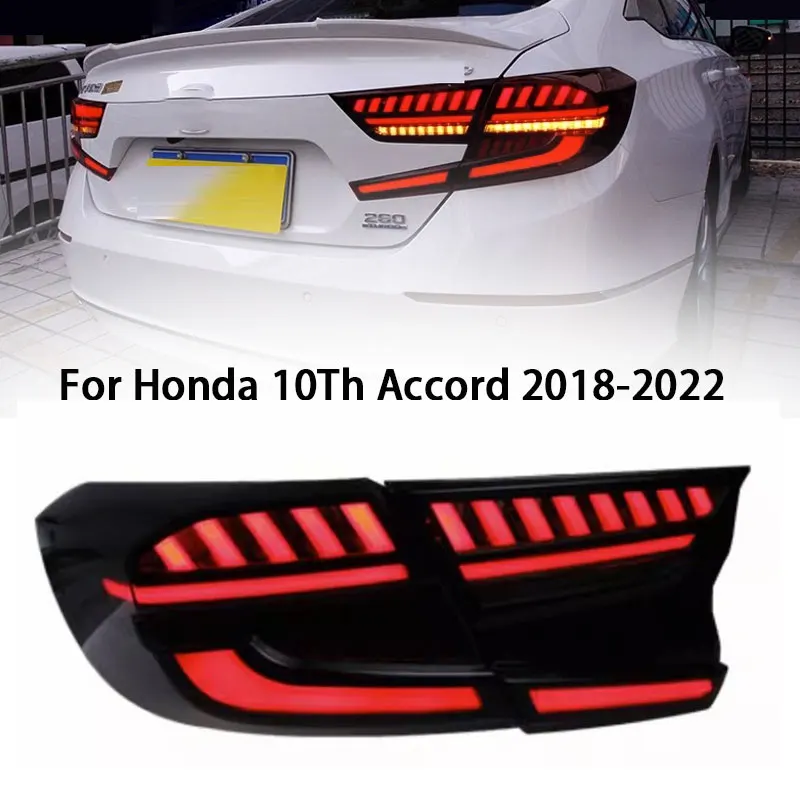 LED Tail Lights Assembly For Honda Accord 10th Gen 2018-2022 Dynamic Animation Breathing Brake lights Sequential Turn Signal