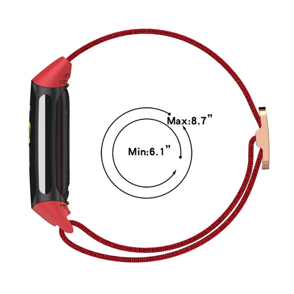 조절식 시계 스트랩, 통기성 나일론 스트랩, 스포츠 시계 밴드, 핏비트 충전 6/5 액세서리, 23.3mm