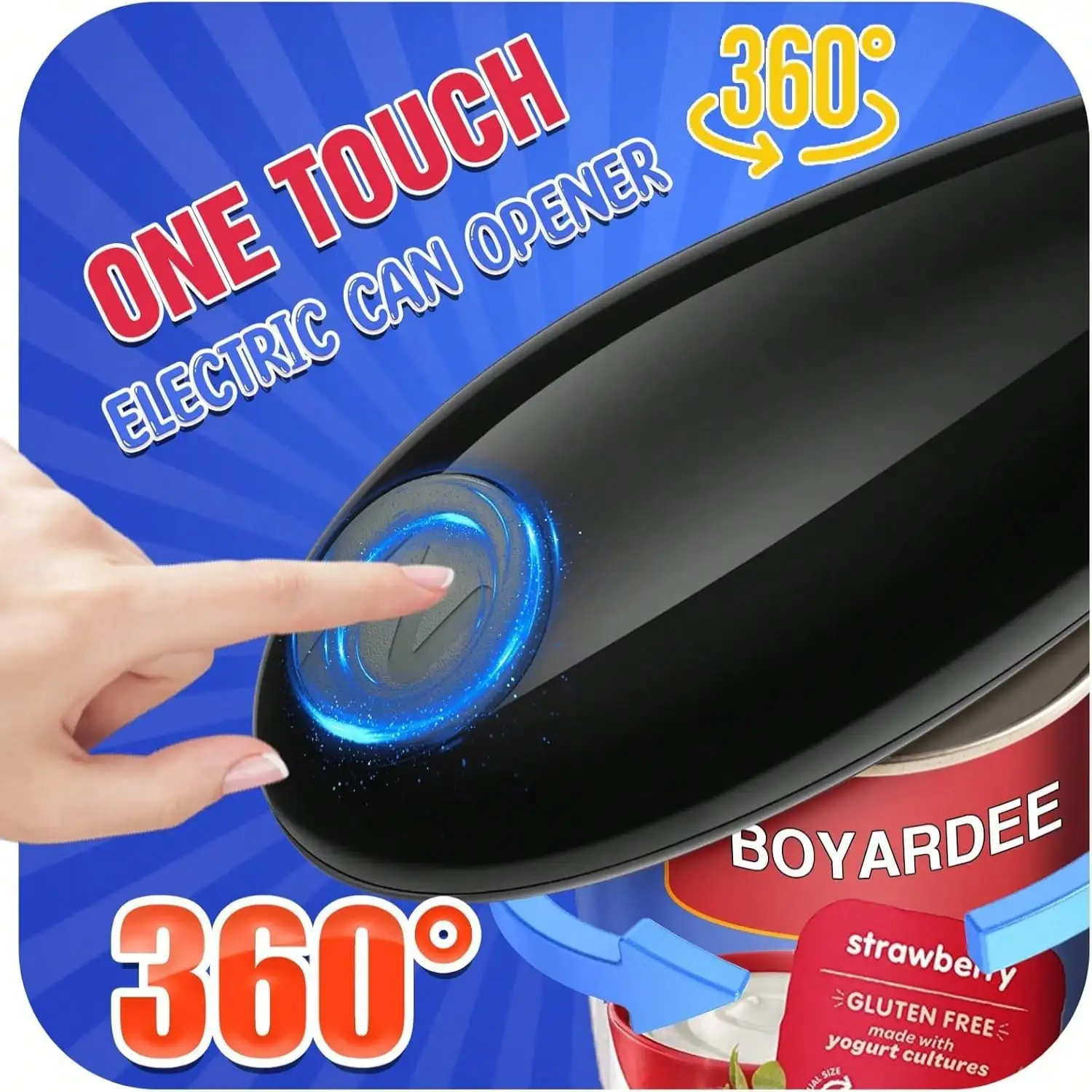 Opener, One Touch Button Automatic Can Opener No Sharp Edges And Without Hurting Hands, Electric Tin Openers For Dad Or Mom And Can Be Easily Opened For Kitchen