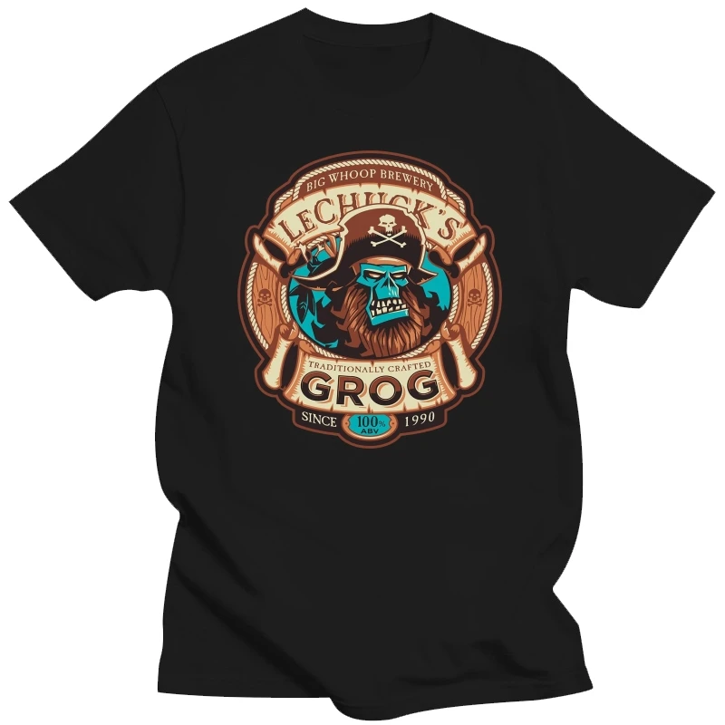 Lechucks Grog T Shirt Monkey Island Pirate Summer Tee Shirt